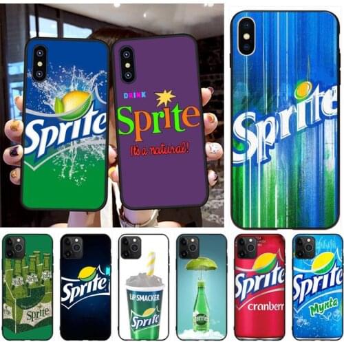 NBDRUICAI Sprite Soda Cover Black Soft Shell Phone Case for iPhone 11 pro XS MAX 8 7 6 6S Plus X 5S SE XR case