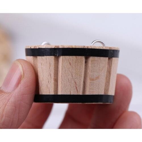 1:12 Dollhouse Miniatures Wooden Basin Wooden Barrel Furniture Accessories