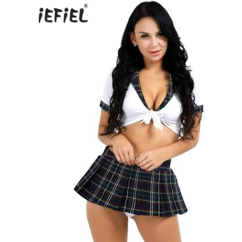 Hot Women Schoolgirl Costume Students Uniform Naughty Lingerie Crossdresser Role Play Sexy Skirt for Sex Cosplay Erotic Costumes