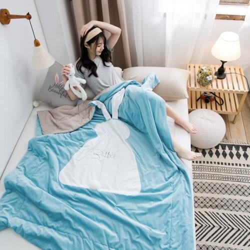 Blue 3D Rabbit Series Bed Cover Comforters Quilts Blankets Duvet Children Adults / Summer Patchwork Built Delicate #sw