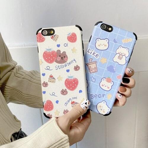 Cute Cartoon Strawberry Bear Coque Phone Case For OPPO A9 A5 A31 A53 2020 A3S A91 F15 F11 F9 A52 A92S R17 Realme XT X50 Reno 5