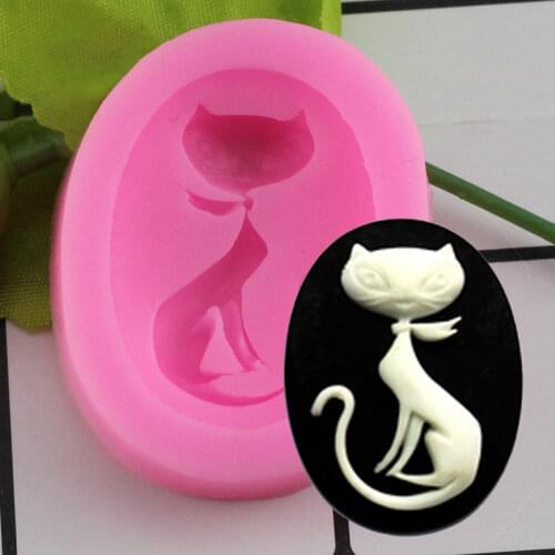 Mujiang 3D Cute Cat Soap Silicone Molds Fondant Cake Decorating Tools Candy Chocolate Gumpaste Moulds Cookie Baking Mold
