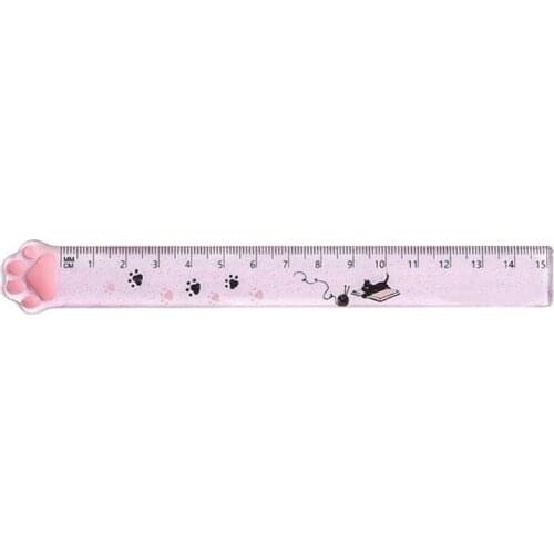 Cartoon Clear Ruler 15cm Acrylic Straight Ruler Portable Clear Mathematics Ruler for artists Designers Student Teacher HCCY