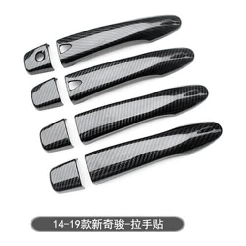 For Nissan X-Trail X Trail T31 2014 2015 2016 2017 2018 2019 Car styling Carbon fiber ABS car Door Handle Cover Trim