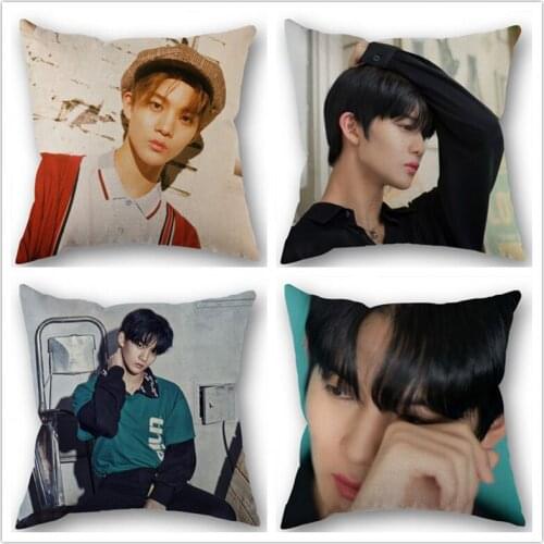 Custom KPOP CIX Bae Jin Young Cotton Linen Square Zippered Pillow Cover For Office Family Customize Your Picture 45*45cm DIY