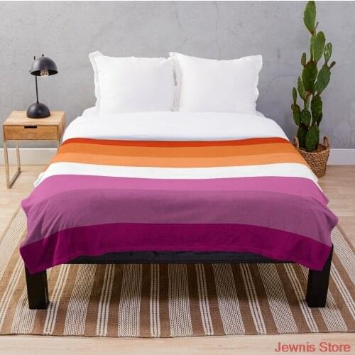 New lesbian flag expanded Blanket Fleece Plush Blankets on Bed/Sofa Sleeping Cover Bedding Throws Bedsheet for Kids Adult