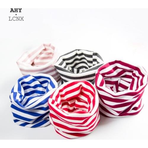 New Spring Baby Scarf Kids Striped Autumn Warm Scarves Girls Boys Infant O-Ring Neckchief Childrens Cotton Scarf Accessories