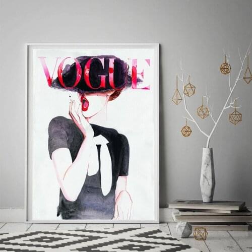 Vogue Magazine Cover Vintage Poster French Fashion Woman Art Canvas Painting Abstract Picture Home Decoration Posters and Prints