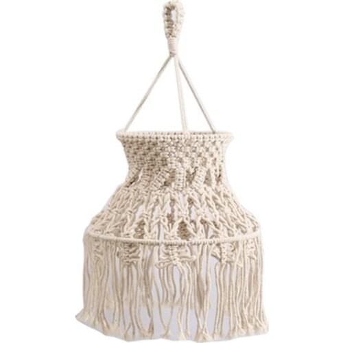 Handmade Woven Lampshade Macrame Wall Hanging Lamp Coffee Restaurant Decoration Tapestry Lampshade for Home Decor