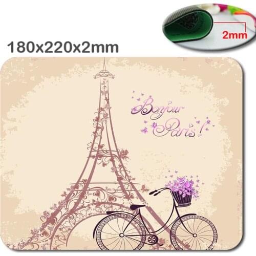 Eiffel Tower Love Paris Rectangle Mouse Pad Personalized Custom Standard Oblong Mouse Pad Gaming Mousepad in 220mm*180mm*2mm