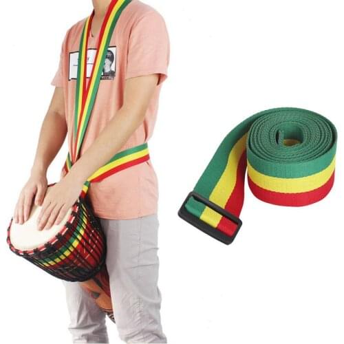 Adjustable Pure Cotton Rainbow African Drum Strap 5cm Width 3.2M Length Djembe Drum Tambourine Shoulder Waist Belt