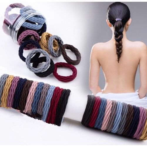 20PC woman Jacquard towel ring hair rope nylon Rubber Band seamless girls Ties elastic hair bands accessories scrunchy Headdress