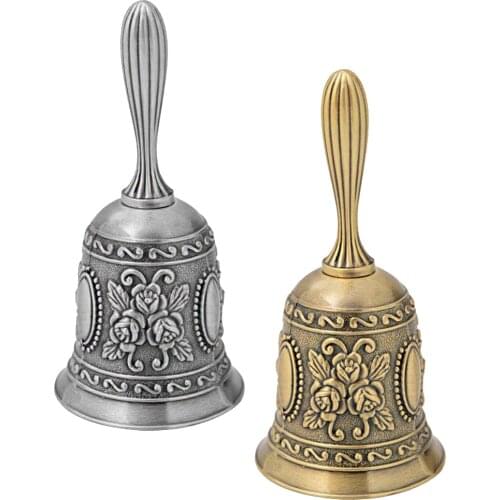 Hand bell, antique service call bell alarm hand desk call bell