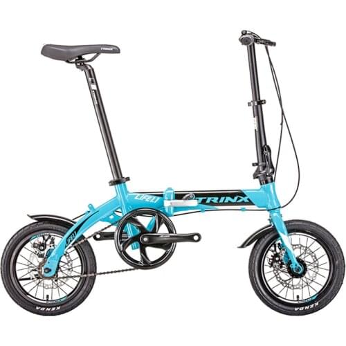 Aluminum Alloy Folding Bicycle 14 Inch Lightweight Disc Brake Super Light Carrying Commuter Mini City Bike