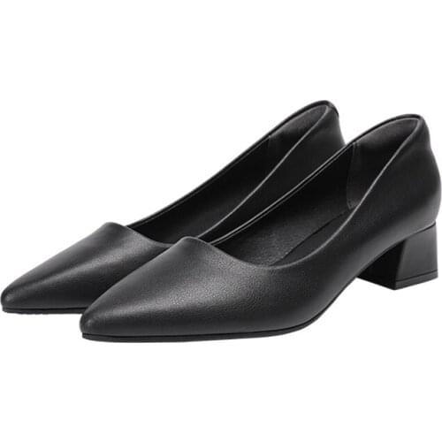 Office 2021 Shoes for Women 2021 High Heels Pumps Women Shoes Low Heels Thick Heel Wedding Shoes Bride Zapatos De Mujer Zapatos