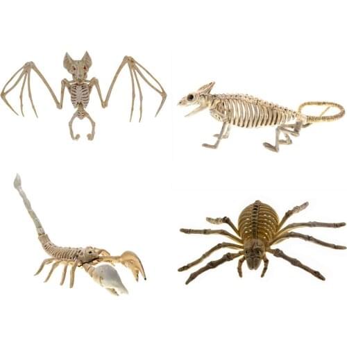 Halloween Decoration Animal Skeleton Bones Creepy Spider Bat Scorpion Lizard Bonez Ornaments Hallowmas Horror Props Party