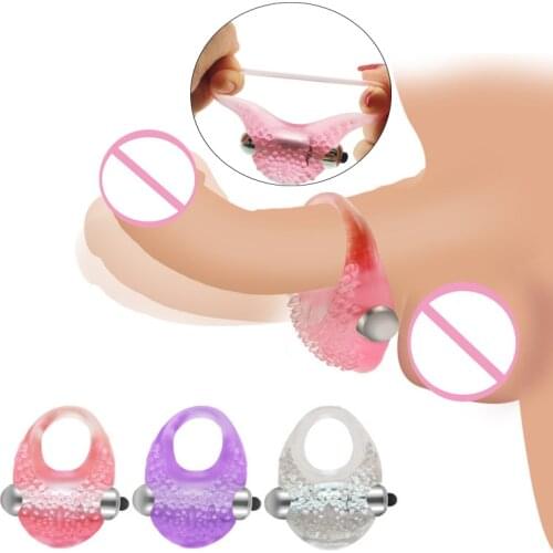 Vibrating Penis Ring,Elastic Delay Ring,Premature Ejaculation Lock Vibrator Sex Toy For Men Penis Massager,Women Clit Stimulator