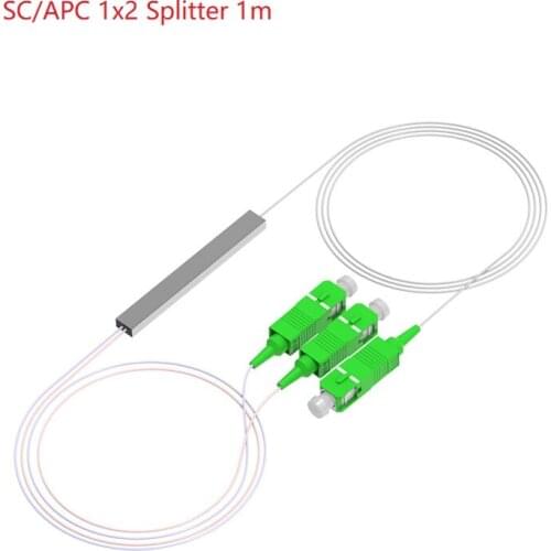 High quality SC/APC 1X2 1X4 1X8 1X16 1X32 fiber optic splitter PLC splitter optical fiber splitter G657A 9/125um SM 0.9mm