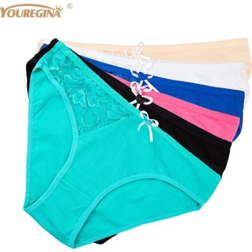 Women Underwear Sexy Briefs Woman Panties Transparent Lace Seamless Panties Plus Size Women Cotton Underwear 6 pcs/lot
