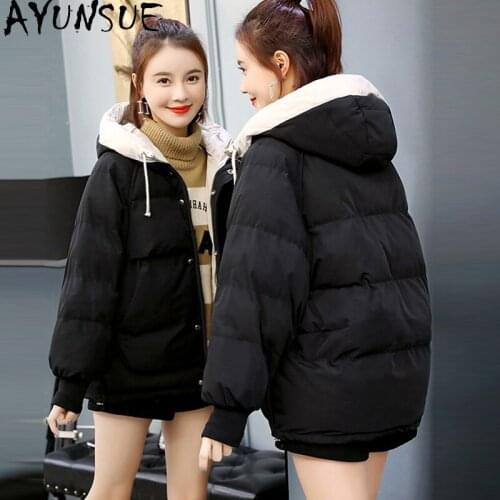 AYUNSUE Winter Clothes Women Thicken Hooded Jackets Famale New Short Coats Womens Clothing Korean Fashion Casaco Feminino SQQ124