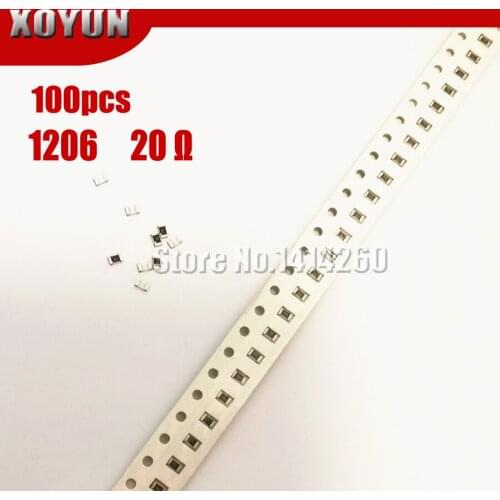 100PCS 1206 SMD Resistor 1% 20 ohm chip resistor 0.25W 1/4W 20R
