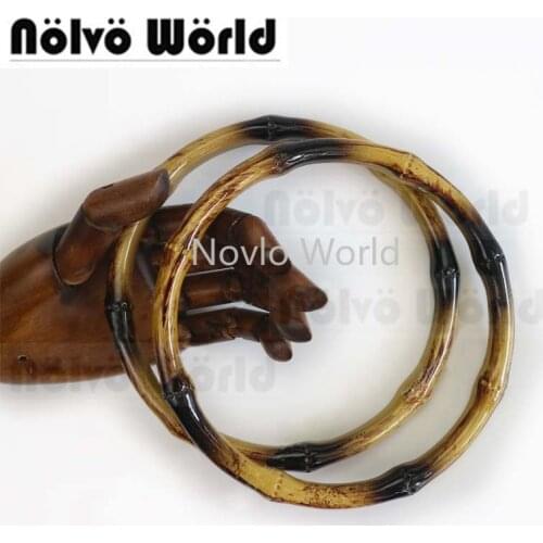 2-10-20 pieces 2 size 13cm 15cm resin circle ring handle for crochet bags purse sewing,plastic bamboo handbags round handles