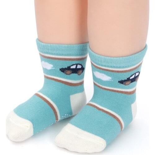 24PCS=12PAIR Baby Socks Stripes Star Floor Non Slip Children Plain coloured Cartoon Suitable Four Seasons 8cm- 14cm Length