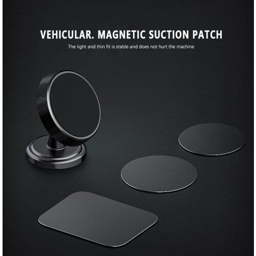 4 Pcs Square/Round Magnetic Metal Plate Car Mobile Phone Holder Iron Sheet Disk Sticker Phone Mount Stand Accessories