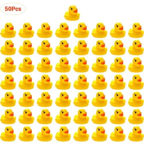 50pcs/lot Shower toys duck plastic Duckie Baby 5-7 years One Dozen Gift toy Squeezing Call Rubber Ducky Birthday Favors