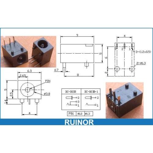500pcs 3.5mm x 1.3mm DC Sockets Jack Female PCB DC Charger Power Plug