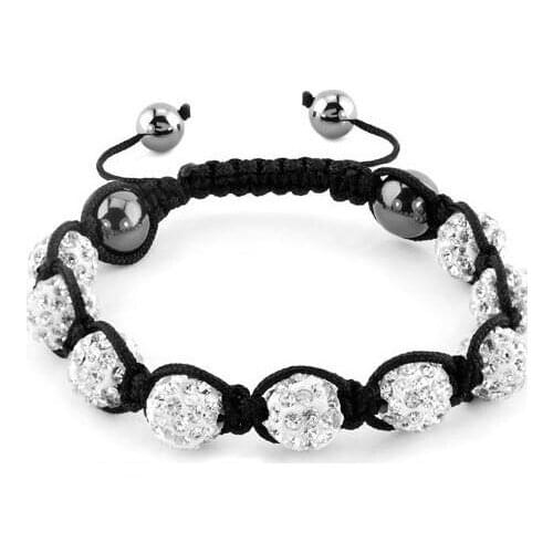 Free Shipping fasion jewelry 10mm 9 Disco Ball Beads multi crystal Bracelet for men new style gift