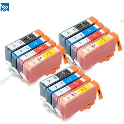 UP brand 12 compatible ink cartridge with chip show ink level For HP 364XL Photosmart 5510 5515 5520 5524 6510 7510 7520 printer