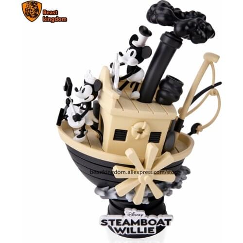 Beast kingdom Disney 90 Years OF Mickey Steamboat willie scene animation Garage Kits Model Kits Collecting gift toys