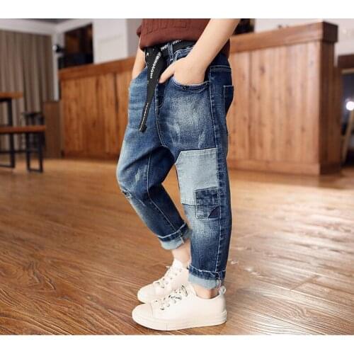 Kids Pants Girls Toddler Boys Jeans Thick Children Jeans for Boys Jeans Kids Boy Casual Denim Pants Toddler Kids Clothing 5-14Y