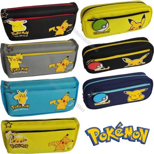 Pikachu Children Pencil Case Pokemon Pencilcase School Supplies Cartoon Anime Student Stationery Pencil Bag Pen Storage Pouch