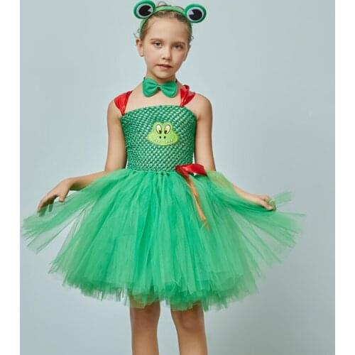Baby Green Frog Costumes Cartoon Halloween Costume Dress For Carnival Party Girls Frog Cosplay Outfit Clothing Disguise Clothes