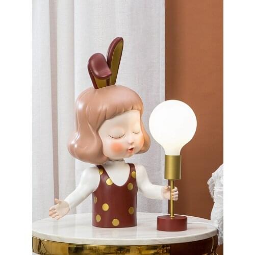 [Home Decor] Nordic Style Cute Girl Lighting Decor Living Room Bedroom Bedside Table Accessories For Kids Girl Creative Gifts