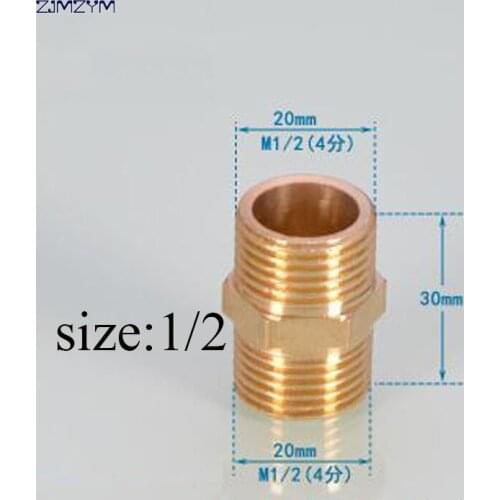 Hot sale High quality 1/2'',3/4'',1'' Brass copper Pipe Fitting Adapter Coupler Straight Connector for Water Gas Oil Tube
