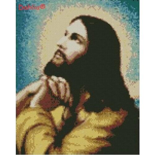 Christian Jesus Praying Arts Needlework Embroidery DIY Aida Cross Stitch Kits Counted Crafts 14CT Unprinted Home Decor Handmade