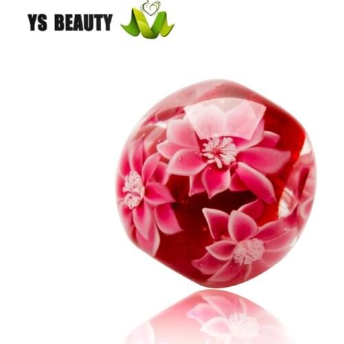 Rose red Peony flower Beads Handmade Japanese glass beads DIY charm home decoration pendant beads genuine fashion woven bracelet