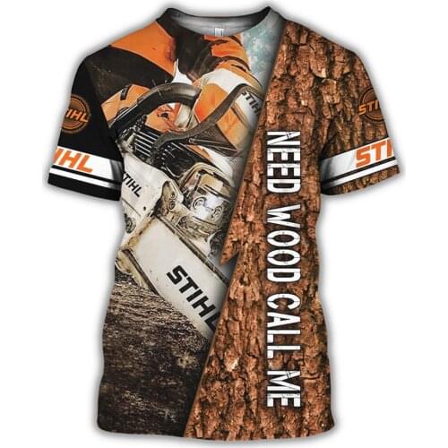 Fashionable Mens Casual Pullover Beautiful Chainsaw 3D Overall Printed T-shirt Summer T-shirt Unisex Hip Hop Sports Top