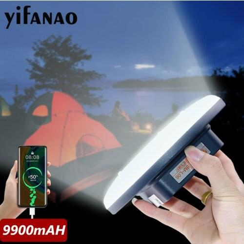 9900mAh Powerful LED Camping Light USB Rechargeable Bulb Tent Lamp Portable Lanterns Emergency Light For Hiking as power Bank