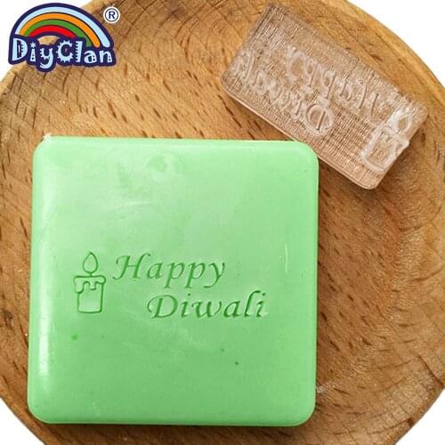Happy Diwali Soap Stamp Diy Candle Pattern Organic Glass Resin Soap Seal Handmade Acrylic Chapter Custom Z0181HD