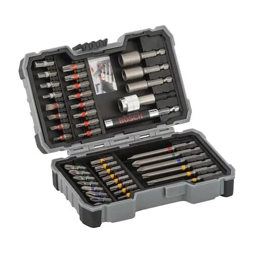 Bosch 43 Piece Screwdriver Bit Set and Socket Wrench Set-Cordless Drill Bits Rechargeable Drill Bits Together Set