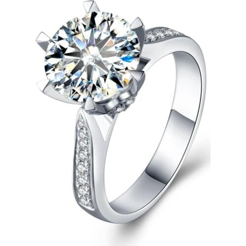 5ct Moissanite Engagement Ring Wedding Ring 6 Prong DEF Color Lab Grown Diamond Genuine 14K 585 White Gold Fine Jewelry