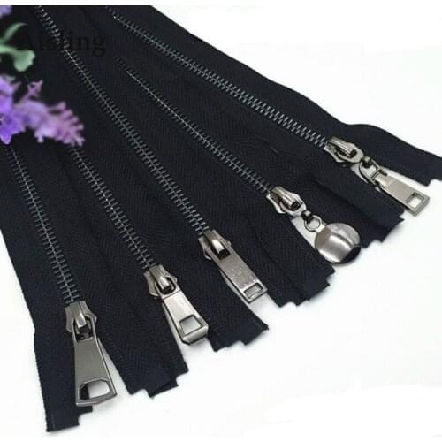 45-120cm Open-End Gun Black Teeth Black Metal Zipper For Sewing Zip Garment Accessories Coat Zippers DIY Tools Zipper D667