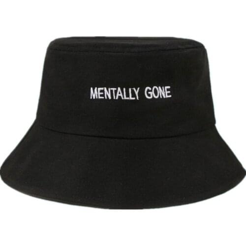 LDSLYJR letter embroidery cotton Bucket Hat Fisherman Hat outdoor travel hat Sun Cap Hats for Men and Women 151