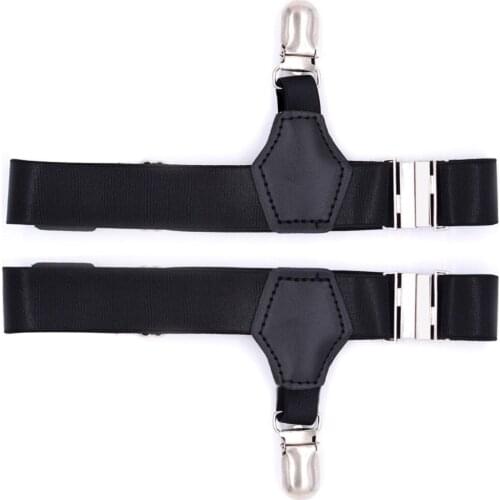 Mens Shirt Suspenders Holder Elastic Garter Belt Strap Easy Comfort Adjustable