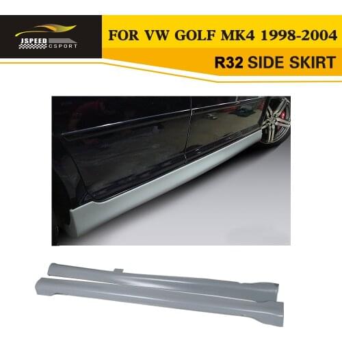 PU Unpainted Side Skirts Apron Kit for Volkswag VW Golf 4 MK4 R32 Door Bumper Extension Lip 1998 1999 2000 2001 2002 2003 2004