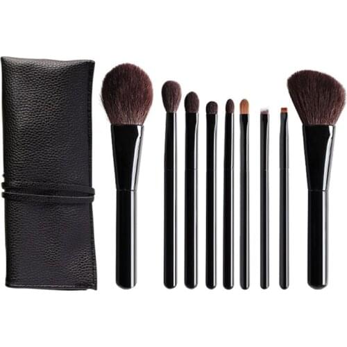 Portable Makeup Brushes 9 Pcs Set Wool Hair Cosmetic Powder Eye Shadow Foundation Blush Blending Beauty Make Up Brush Maquiagem
